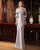 Formal Dresses Pleated Long Formal Evening Dress Silver Taupe