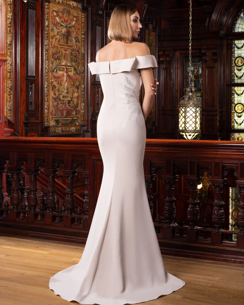 Alexander by Daymor 1586 Long Slit Formal Pleated Evening Dress