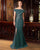 Formal Dresses Long Slit Formal Pleated Evening Dress Spruce