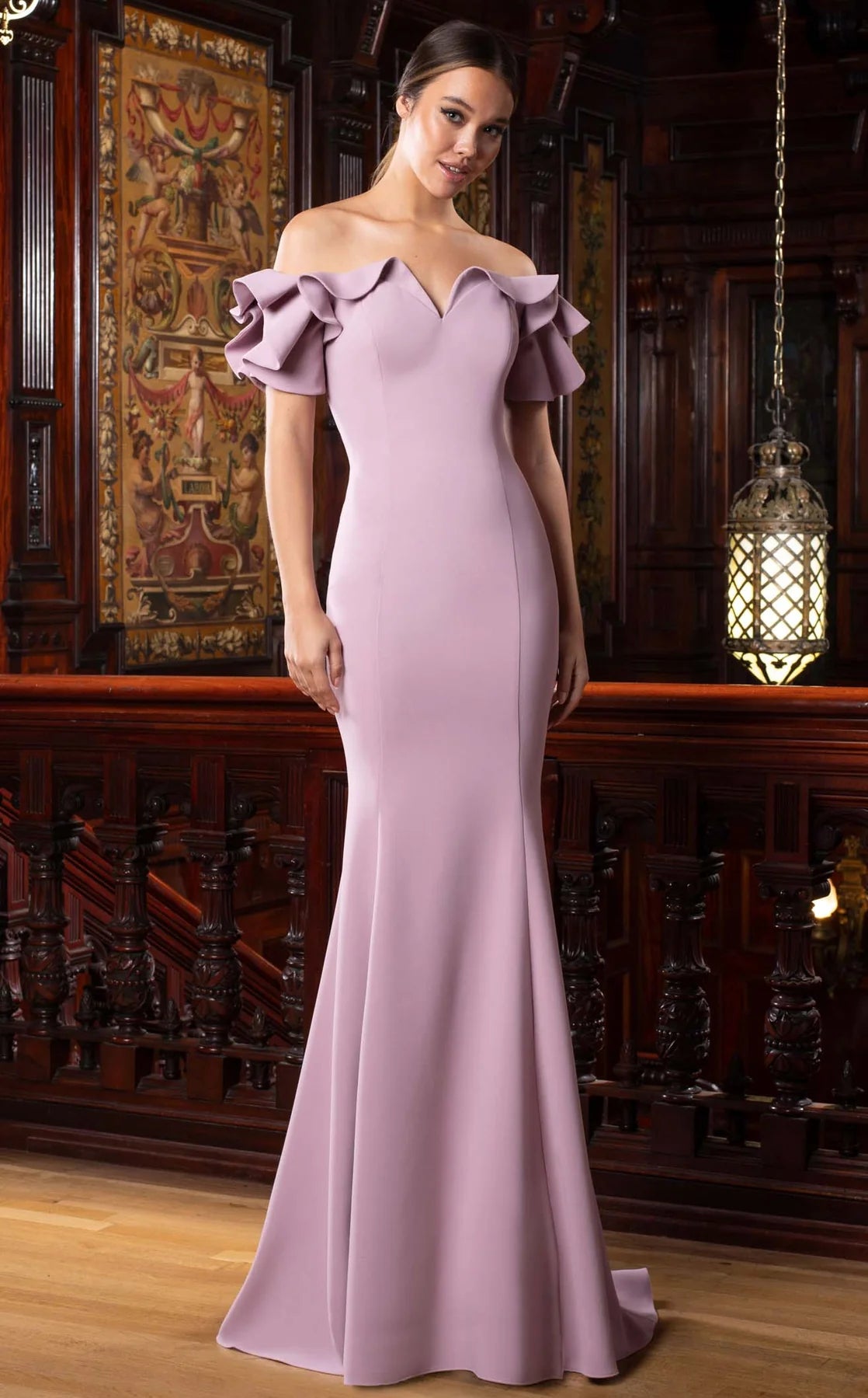 Formal Dresses Formal Long Ruffle Sleeve Evening Dress Quartz