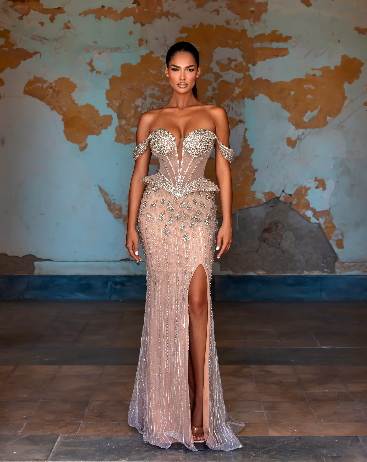 Off-the-Shoulder Floor-Length Sequin Prom Mermaid Pre Order