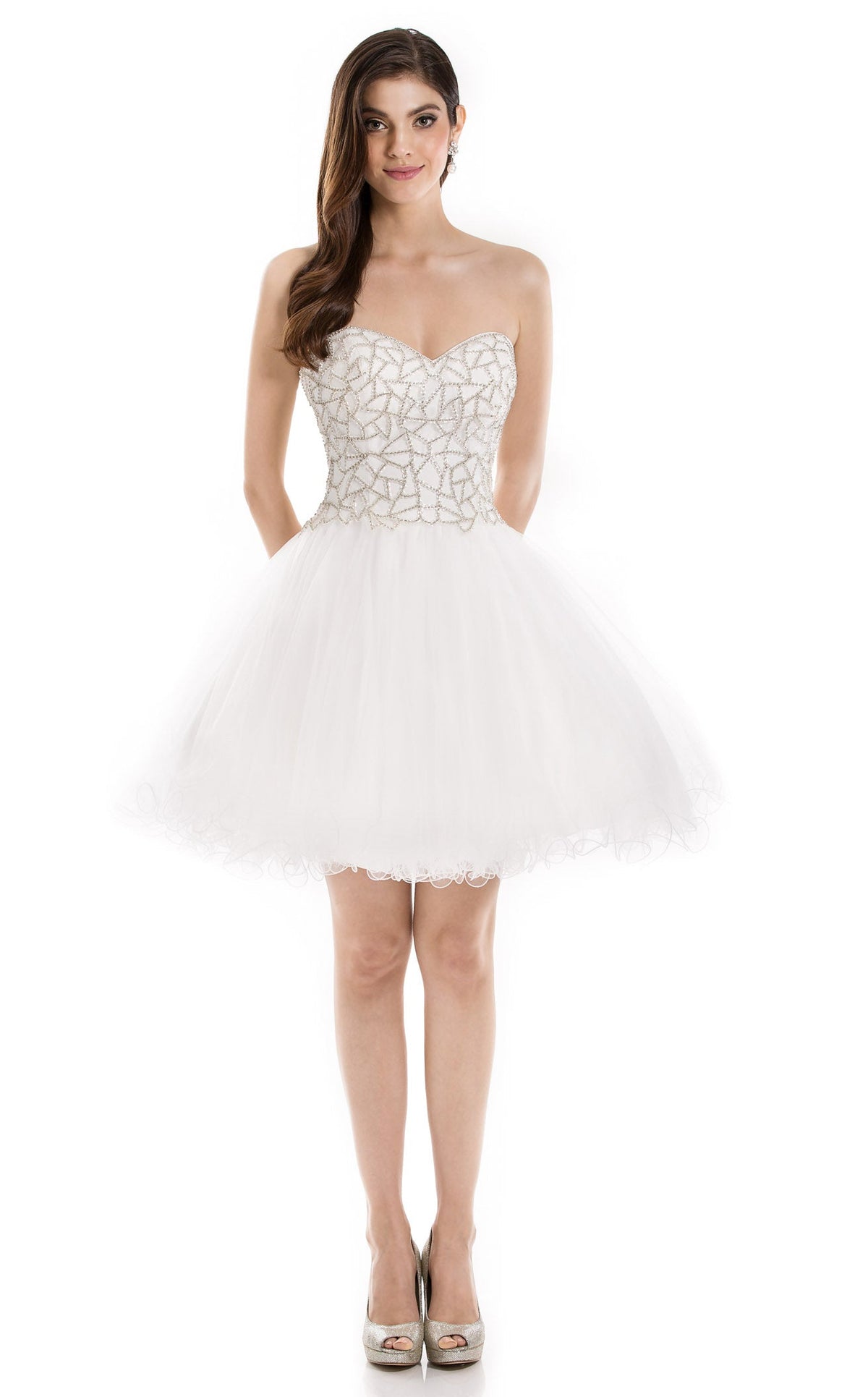 Cocktail Dresses Homecoming Short A Line Cocktail Dress White