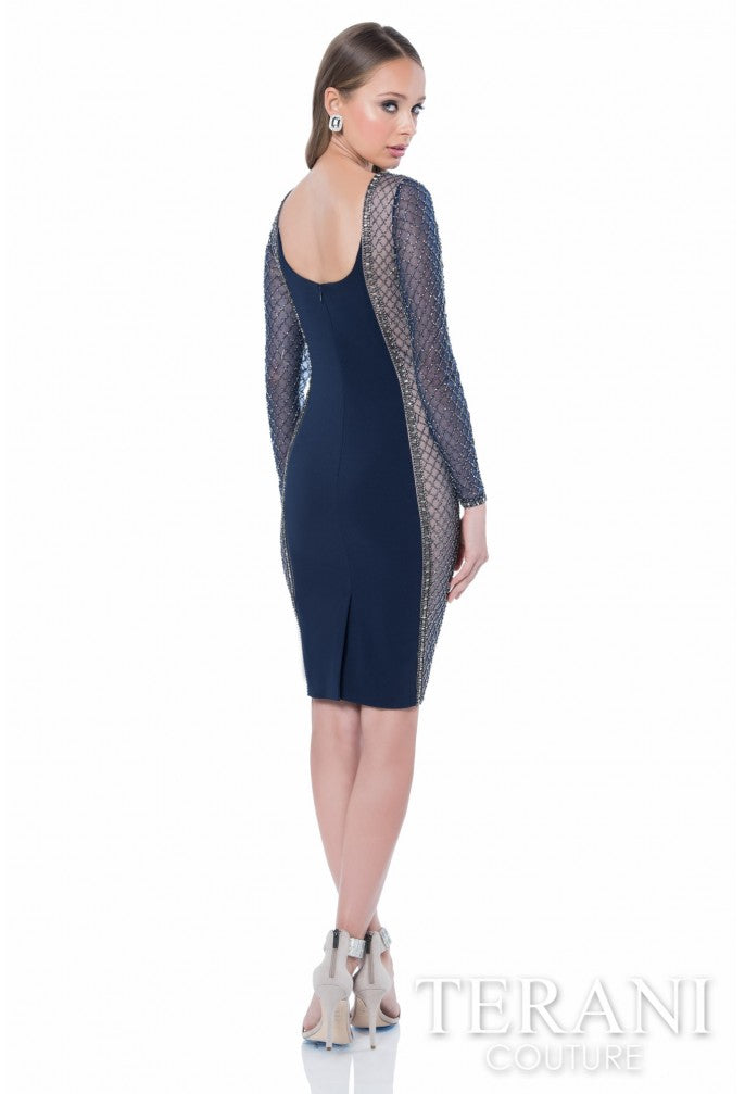 Terani Couture 1611C0023A Short Beaded Mini Cocktal Dress