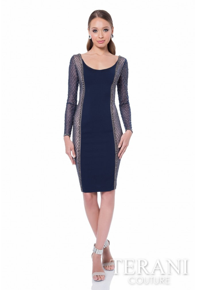 Terani Couture 1611C0023A Short Beaded Mini Cocktal Dress