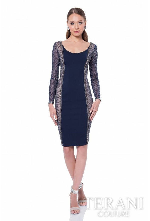 Terani Couture 1611C0023A Short Beaded Mini Cocktal Dress