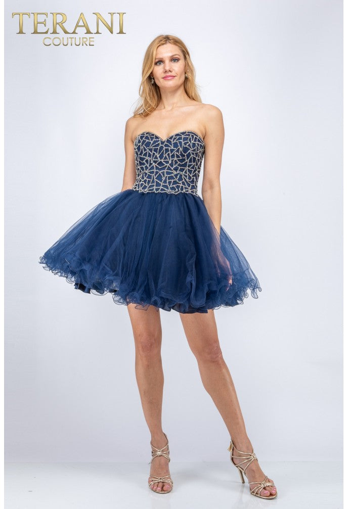 Terani Couture 1611P0103 Homecoming Short A Line Cocktail Dress