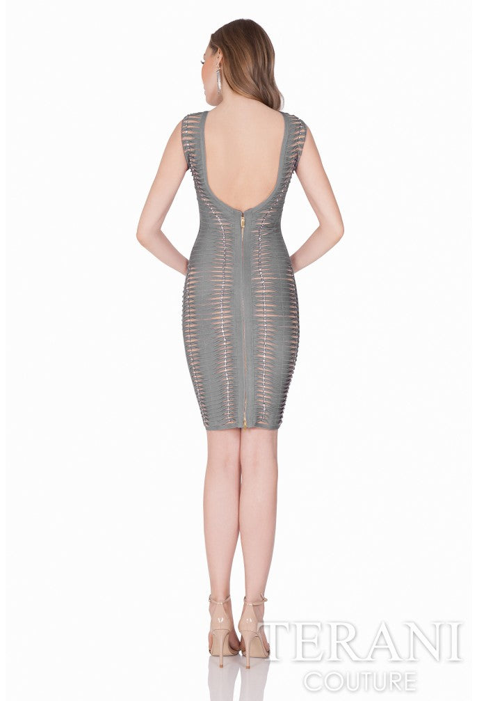 Terani Couture 1621C1256 Short Homecoming Fitted Cocktail Dress