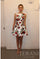 Cocktail Dresses Short Printed Cocktail Mini Dress Ivory Multi
