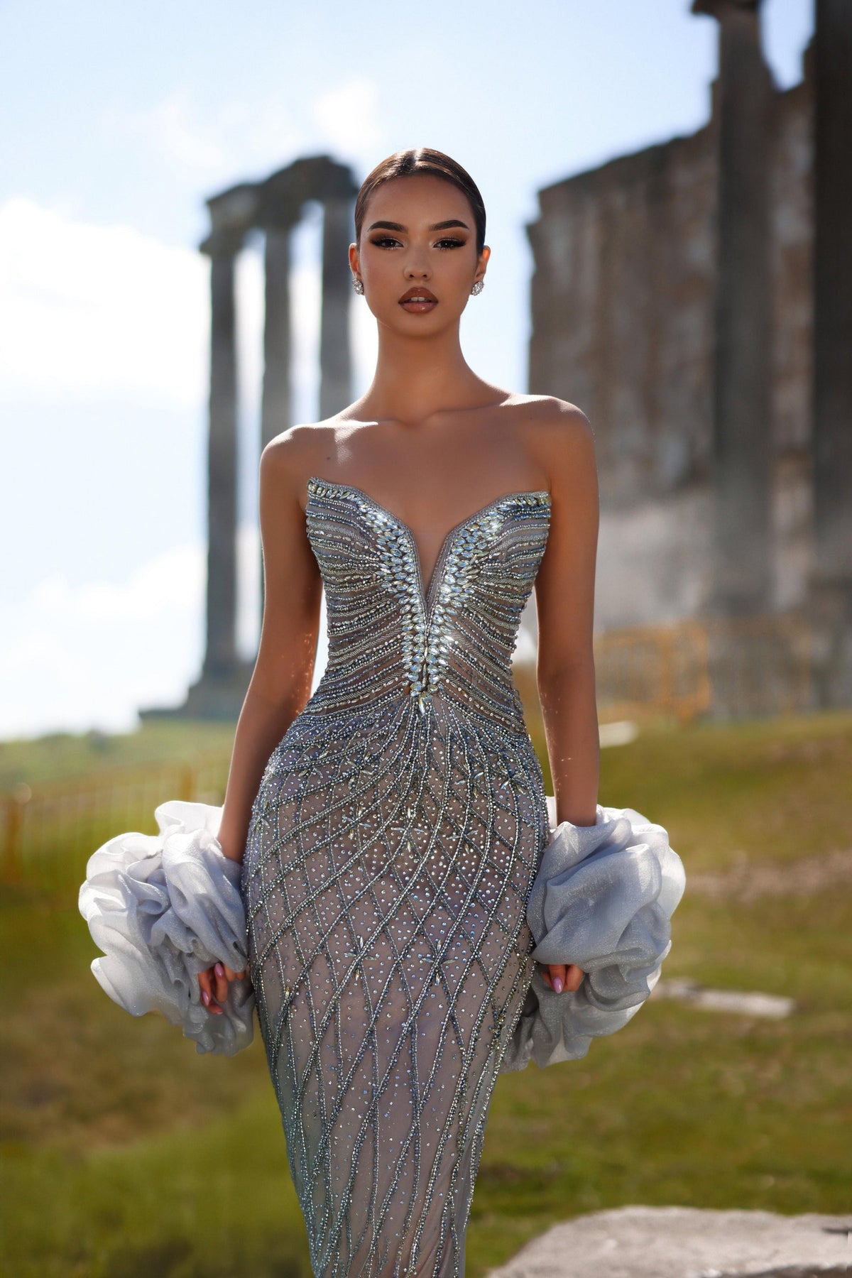 V-Neck Floor-Length Sequin Prom Mermaid Pre Order
