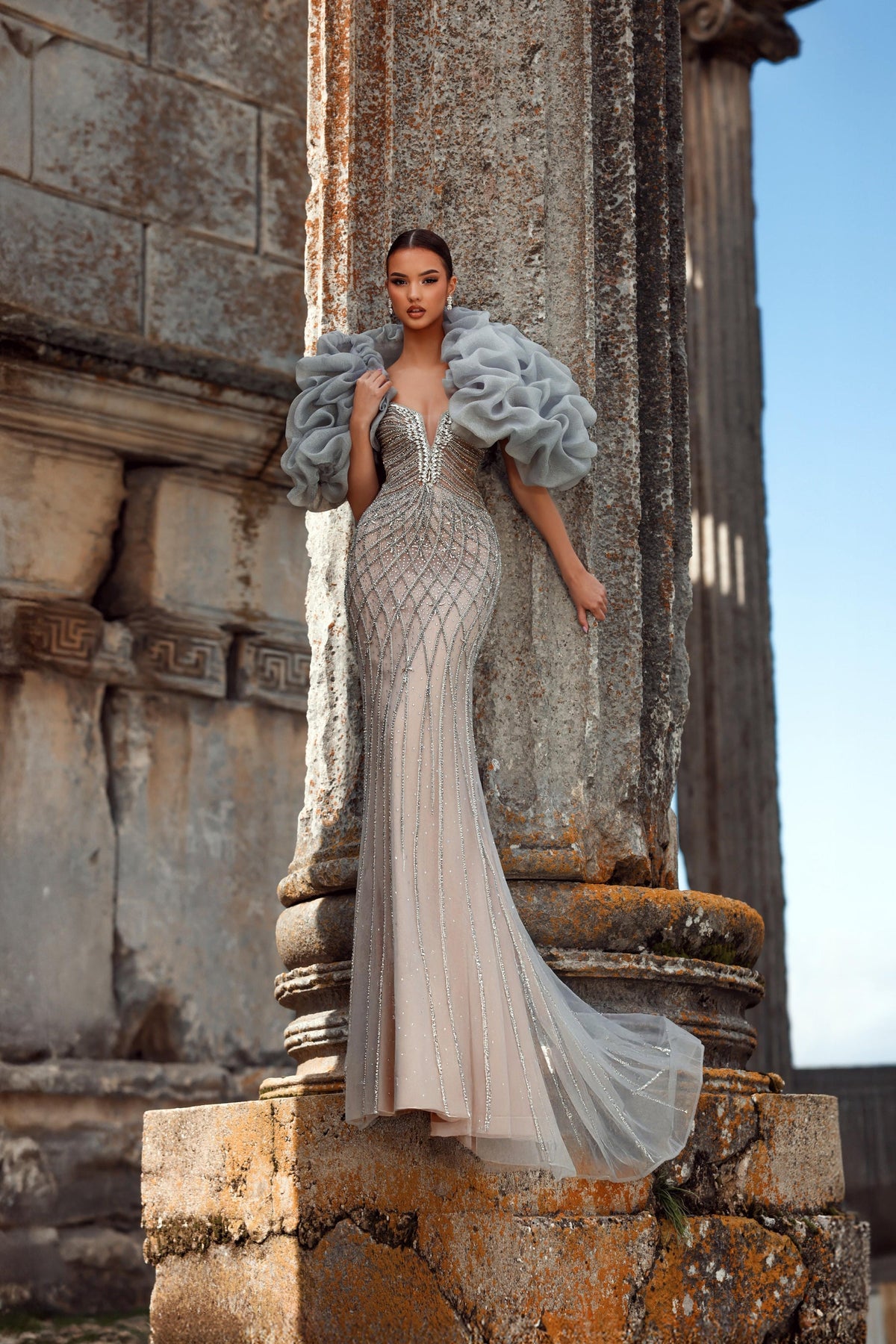 V-Neck Floor-Length Sequin Prom Mermaid Pre Order