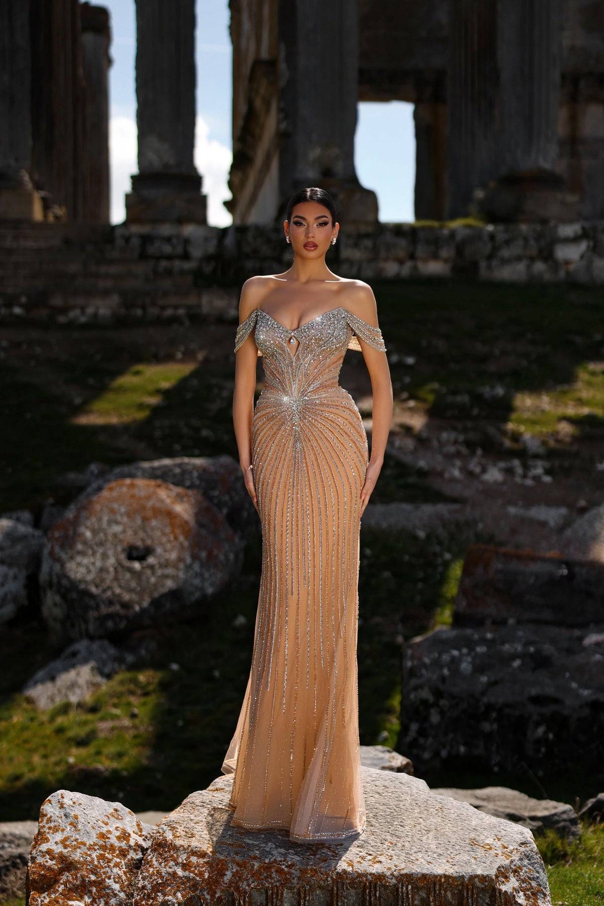 Off-the-Shoulder Floor-Length Sequin Prom Mermaid Pre Order
