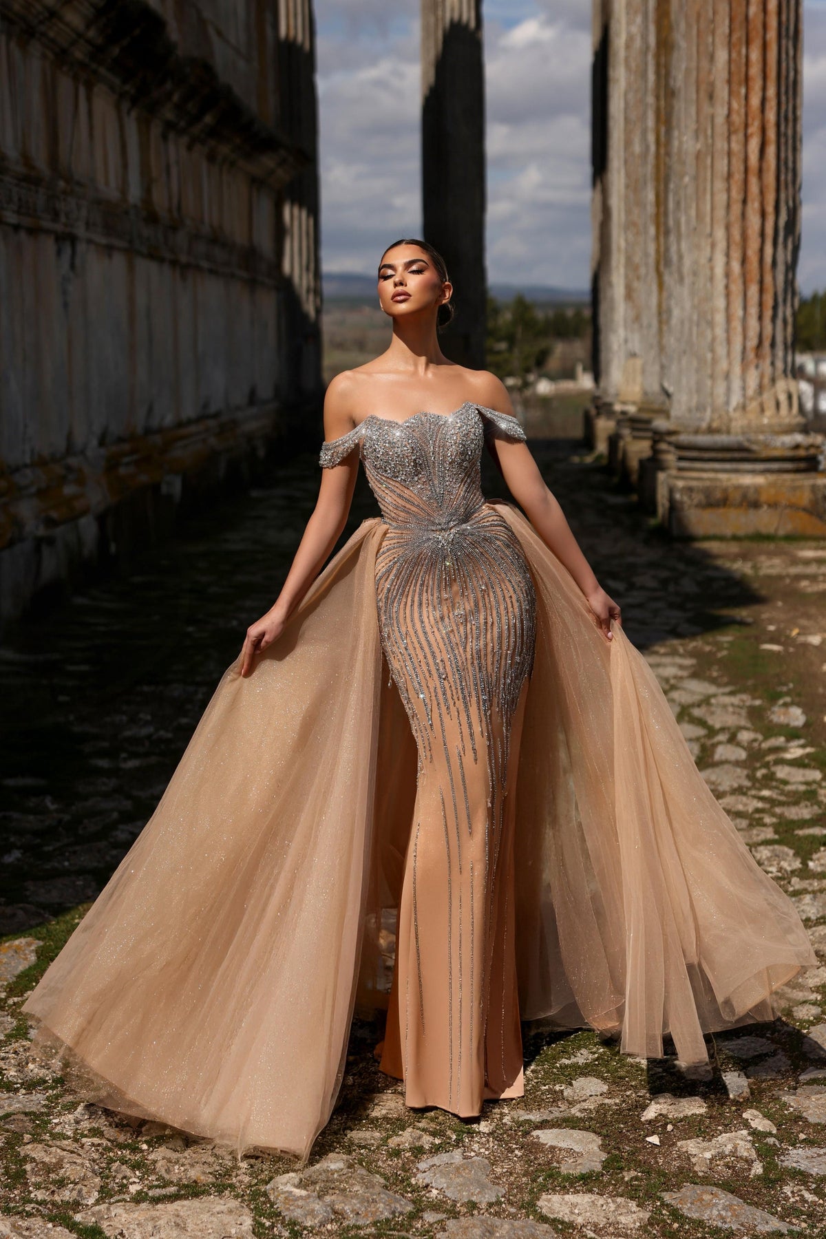 Off-the-Shoulder Floor-Length Sequin Prom Mermaid Pre Order