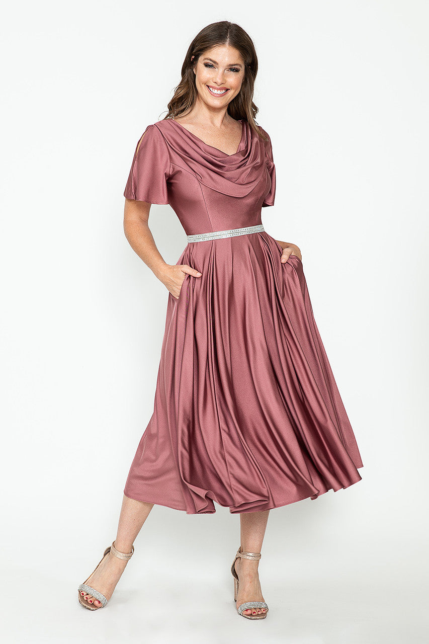 Cocktail Dresses Pleated A Line Cocktail Dress Lenovia 5296 Mauve