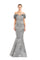 Formal Dresses Long Metallic Formal Ruffle Evening Dress Silver