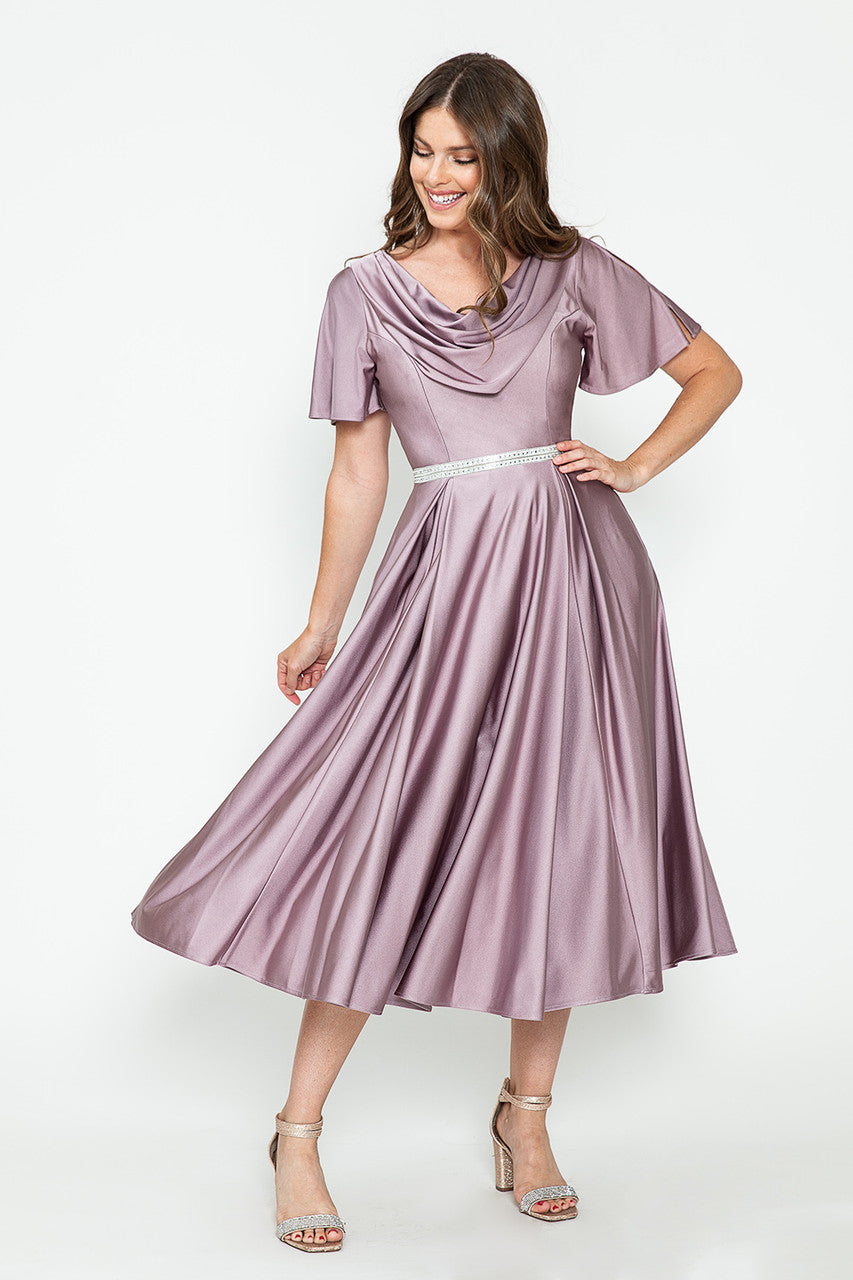 Cocktail Dresses Short Pleated Cocktail Dress Lenovia 5296 Plum