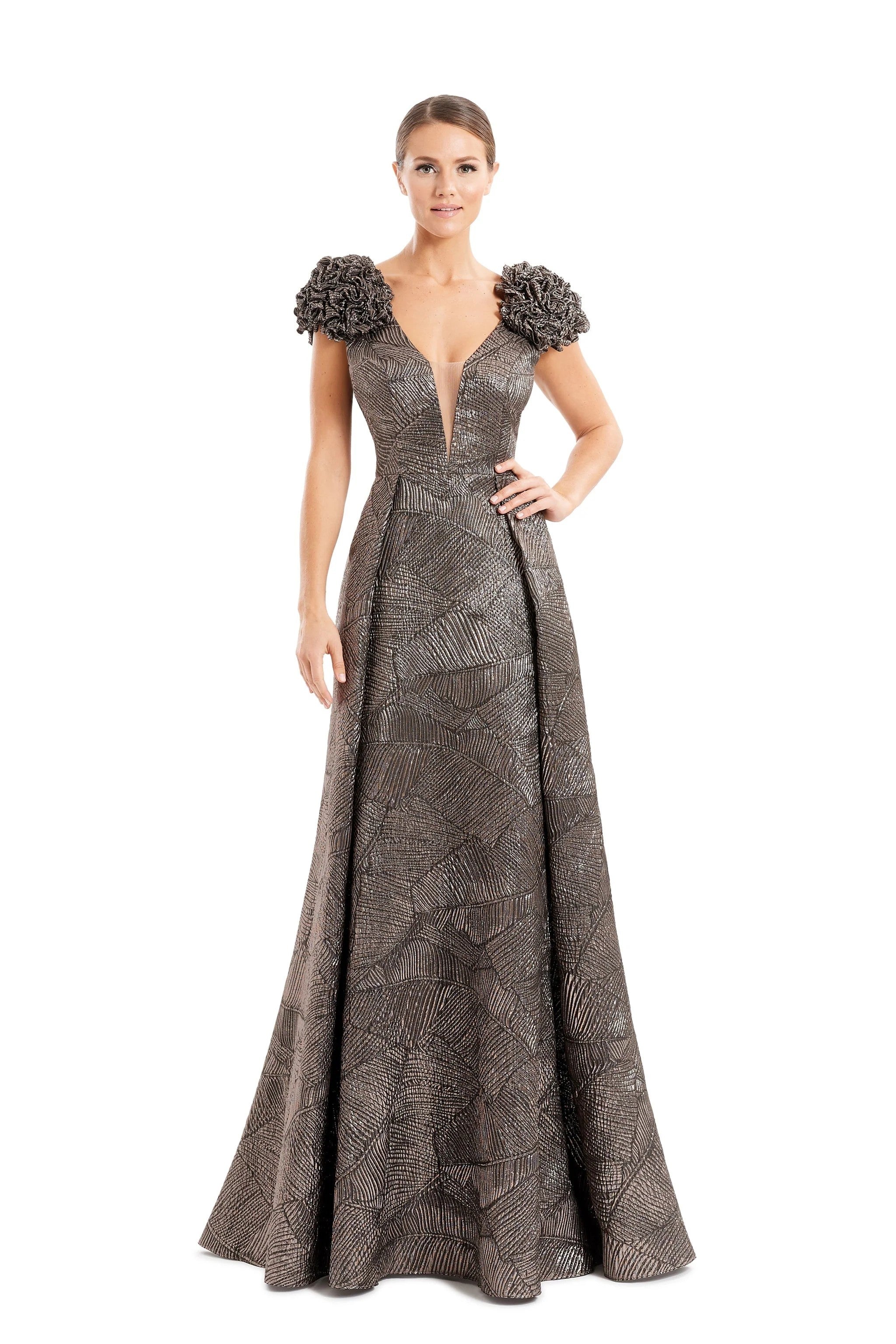 Formal Dresses Pleated Long Formal A Line Evening Dress Mocha