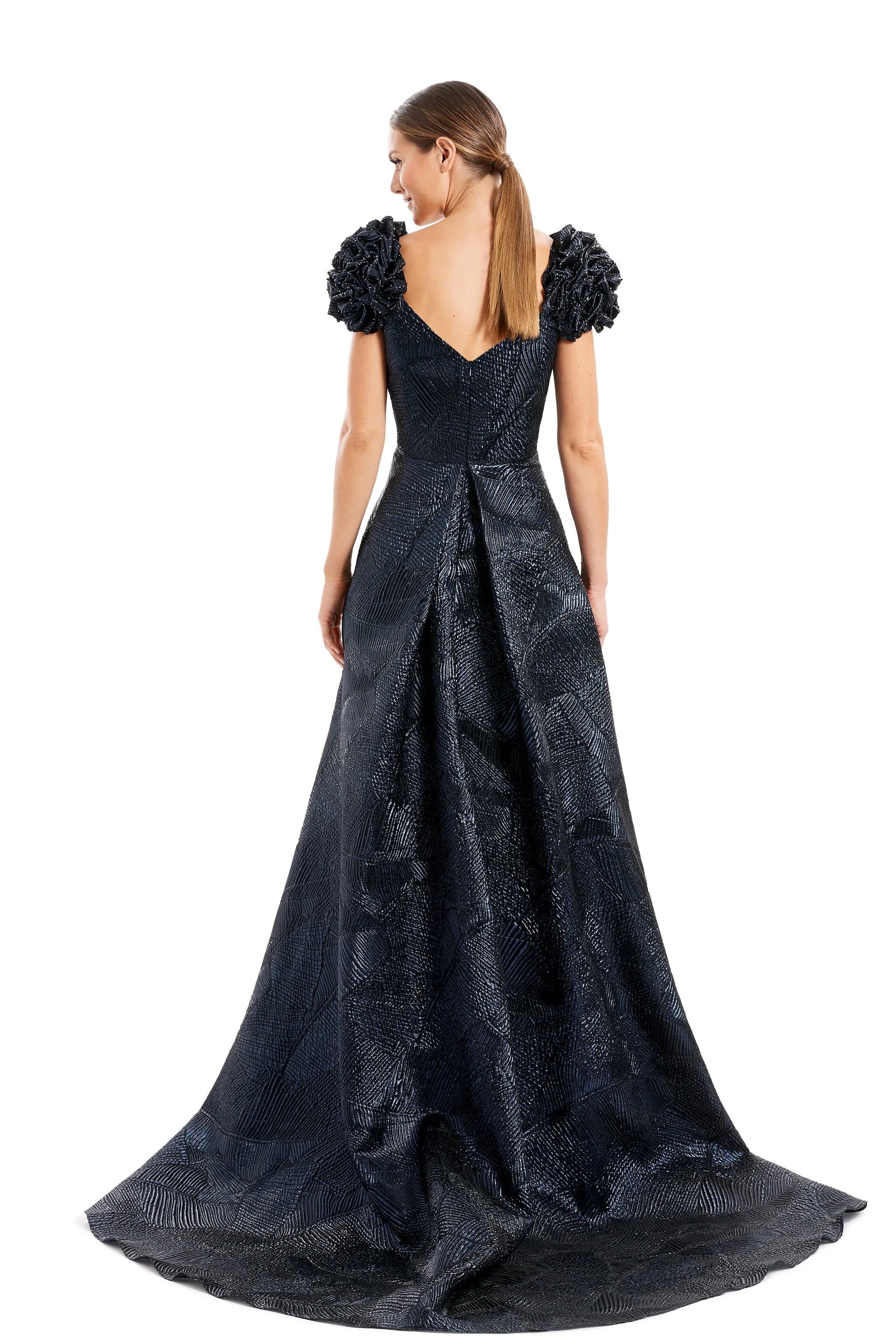 Formal Dresses Pleated Long Formal A Line Evening Dress Navy