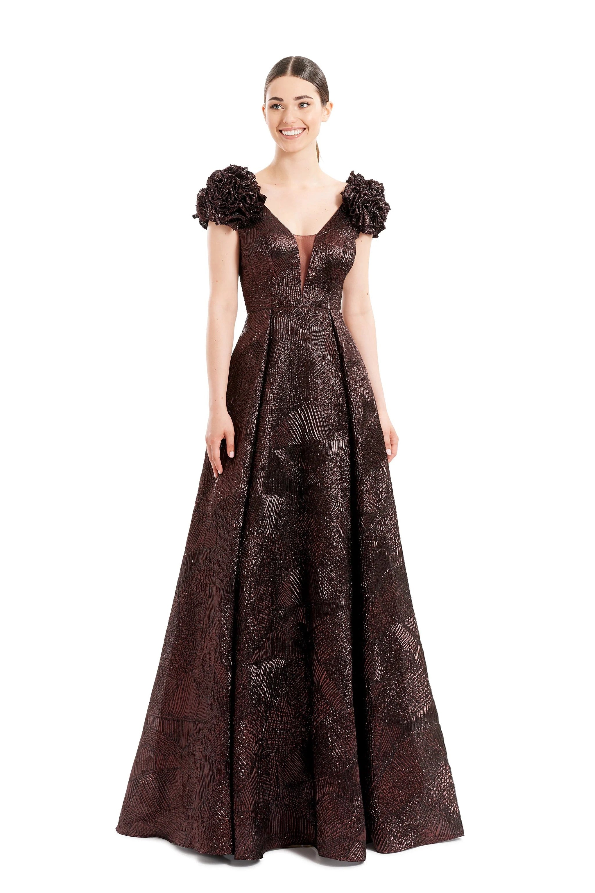 Formal Dresses Pleated Long Formal A Line Evening Dress Wine