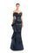 Formal Dresses Beaded Formal Long Ruffle Evening Dress Navy
