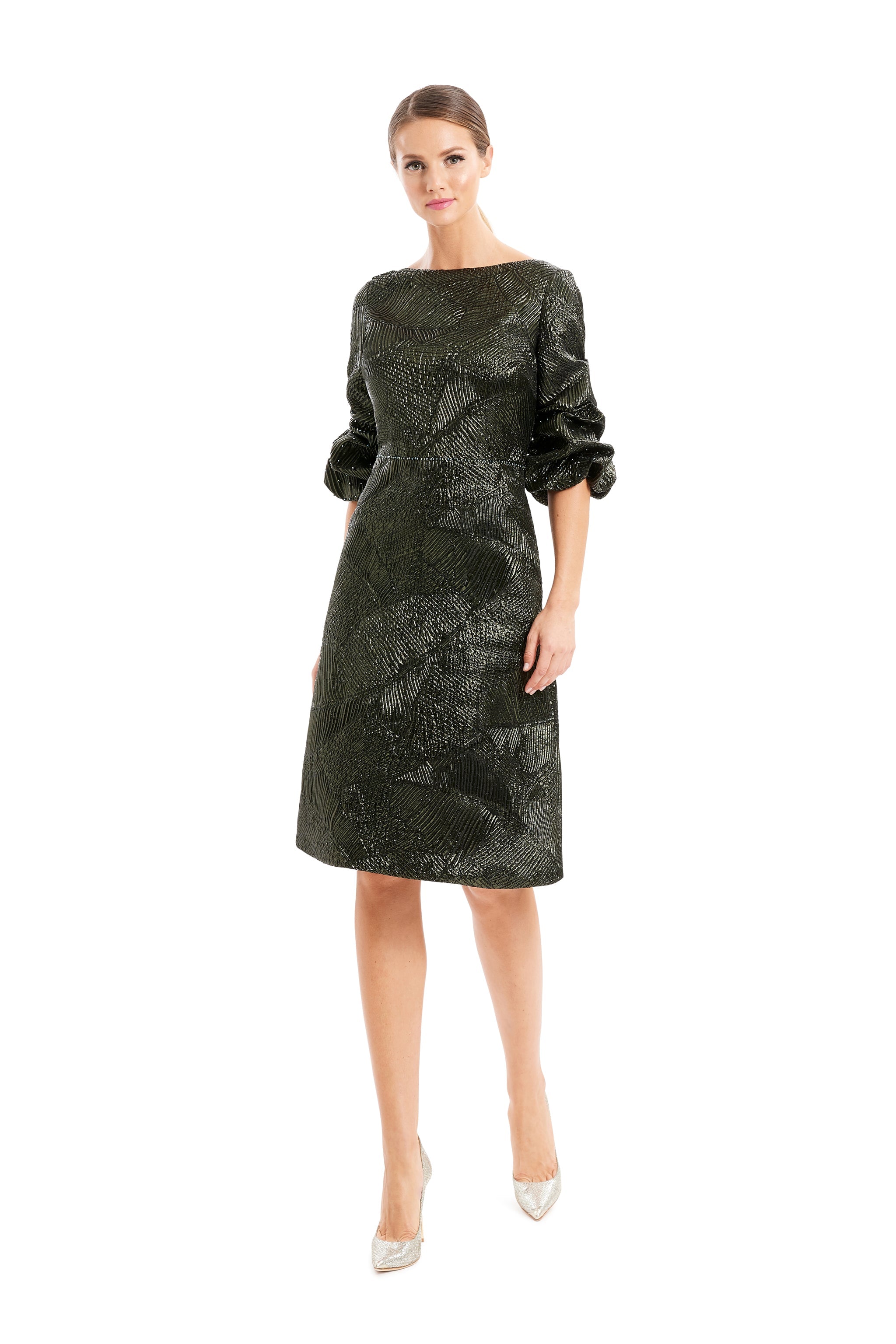 Cocktail Dresses Short Beaded A Line Knee Length Cocktail Dress Moss
