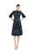 Cocktail Dresses Short Beaded A Line Knee Length Cocktail Dress Navy