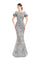Formal Dresses Long Metallic Formal Pleated Evening Dress Silver