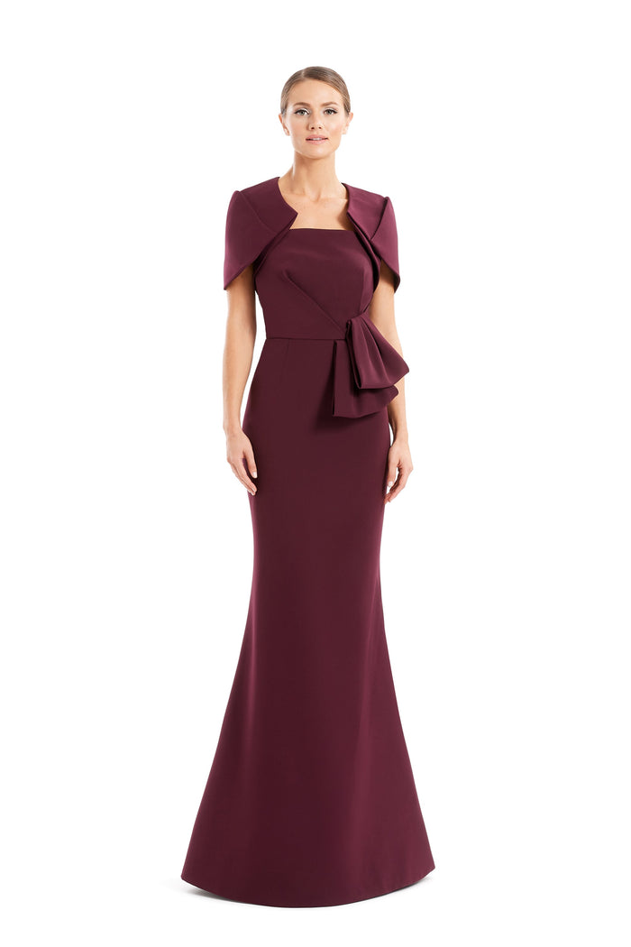 Formal Dresses Pleated Long Formal Evening Bolero Dress Wine
