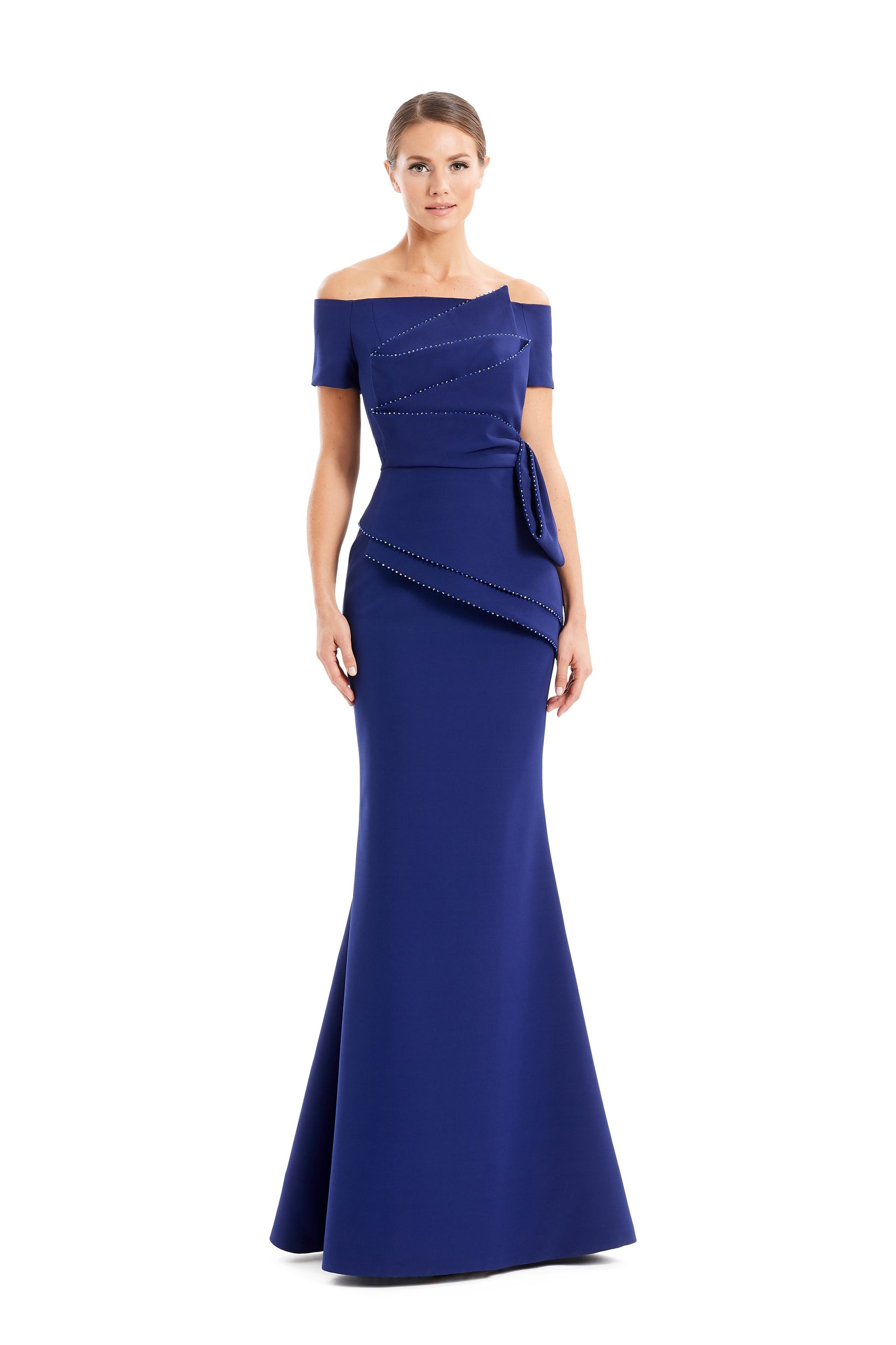 Alexander by Daymor 1661F22 Long Formal Pleated Mermaid Dress