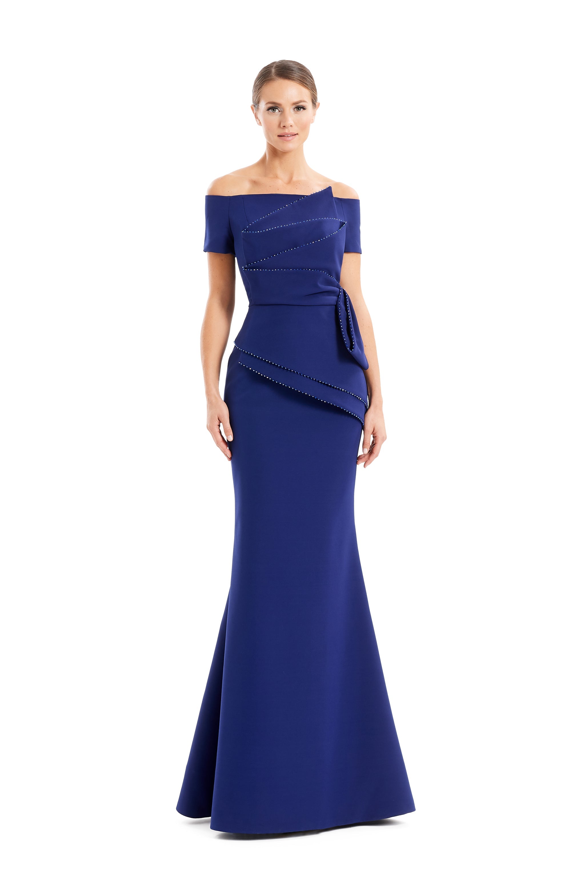 Formal Dresses Long Formal Pleated Mermaid Dress Indigo