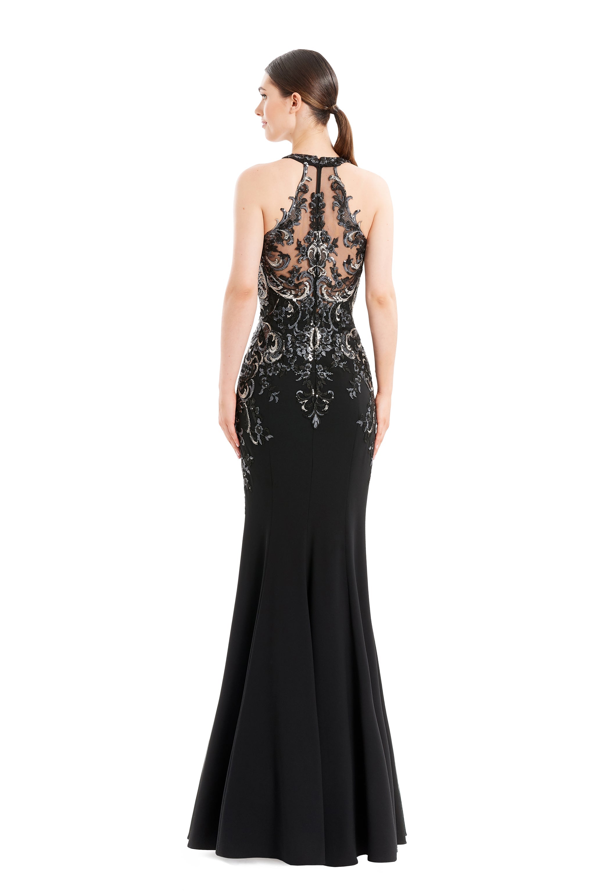 Formal Dresses Long Fitted Formal Beaded Mermaid Evening Dress Black
