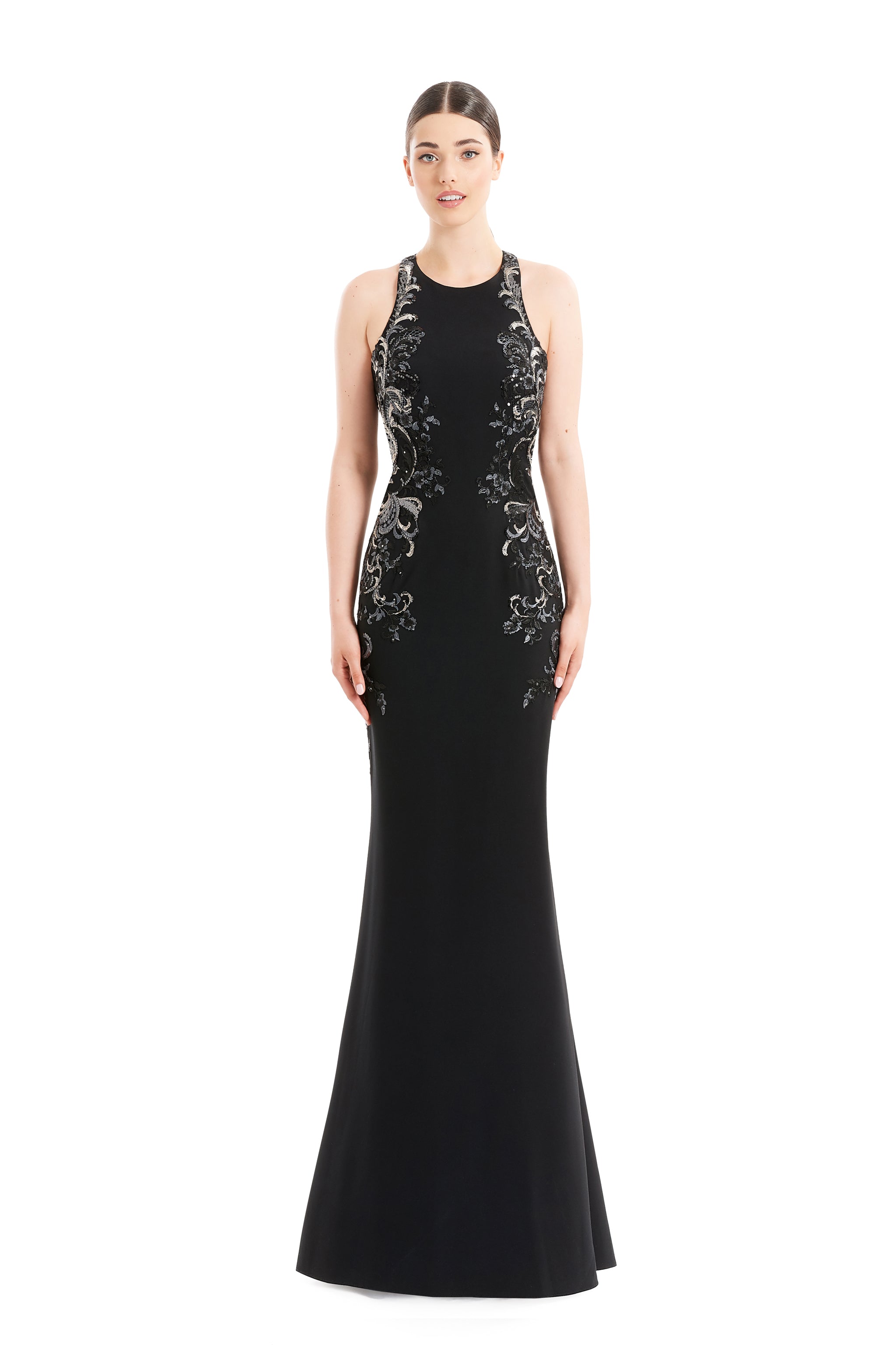 Formal Dresses Long Fitted Formal Beaded Mermaid Evening Dress Black