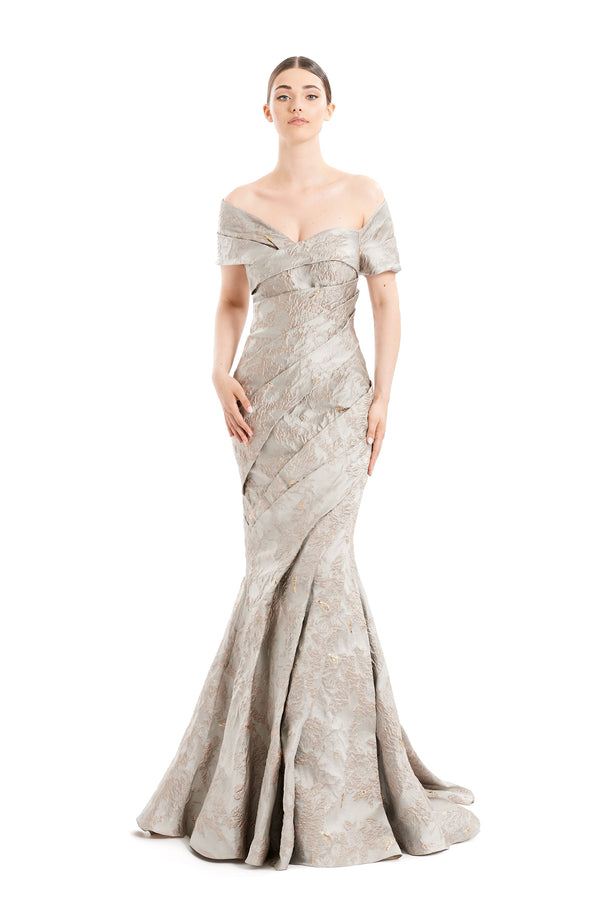 Alexander by Daymore 1666F22 Mermaid Long Pleated Formal Dress