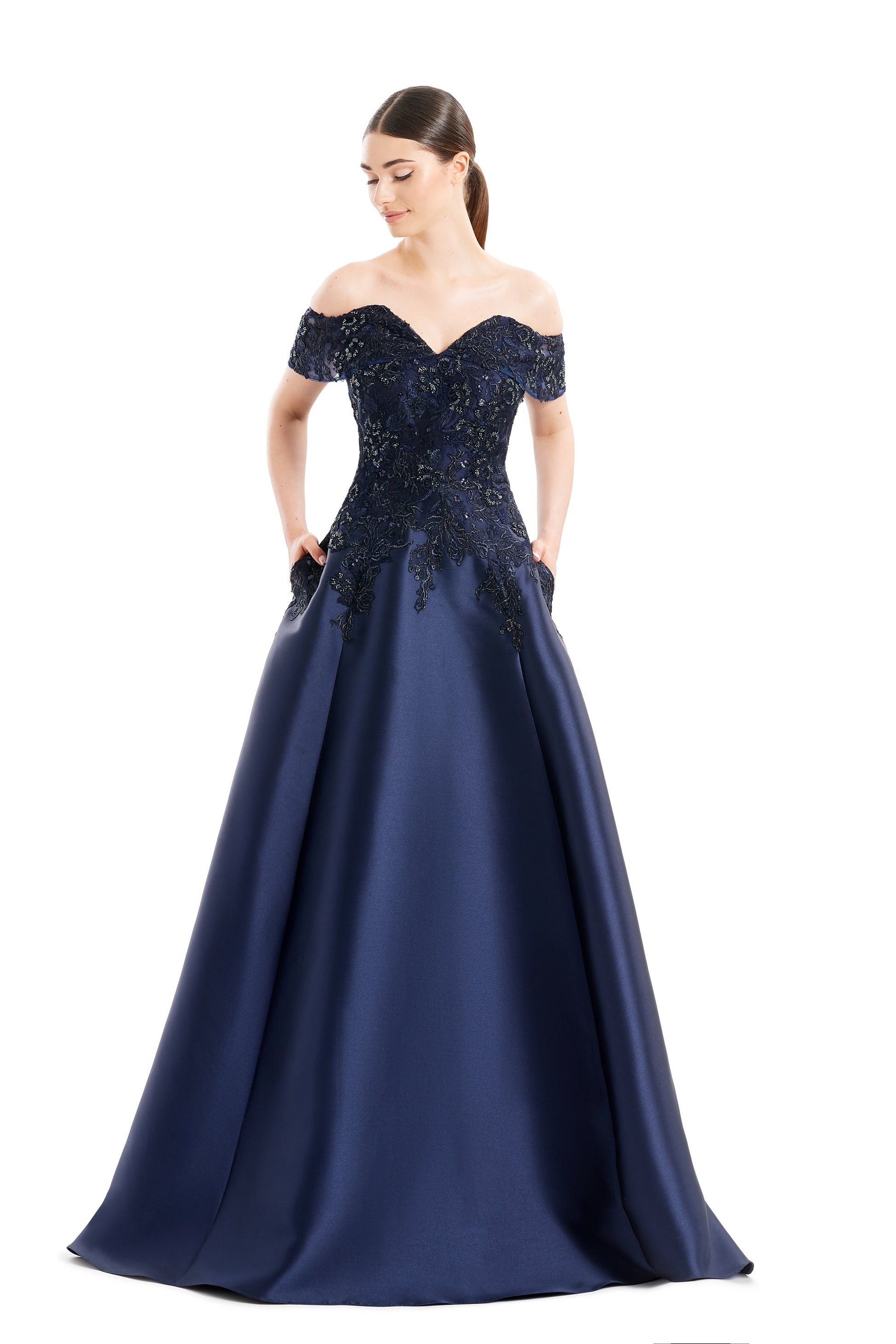 Alexander by Daymor 1668F22 Long A Line Formal Evening Dress