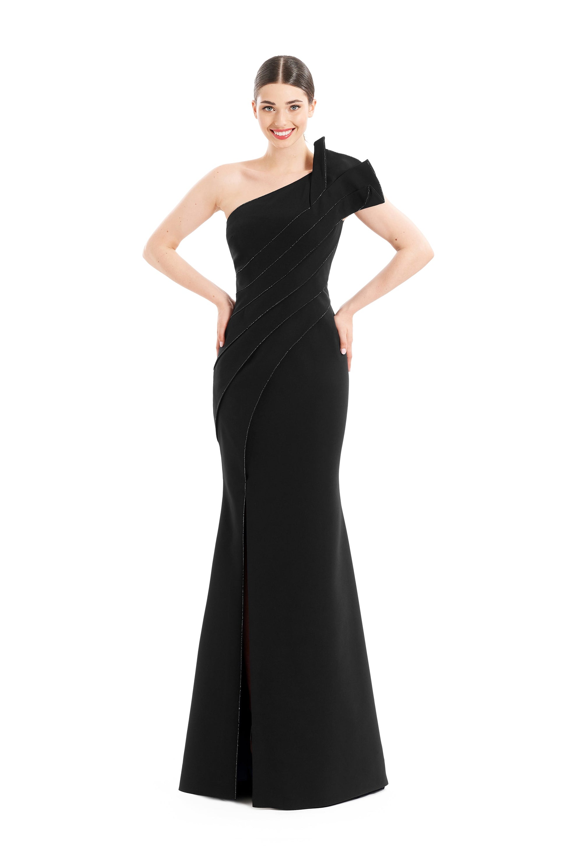 Alexander by Daymor 1671F22 Pleated Long Mermaid Formal Evening Gown