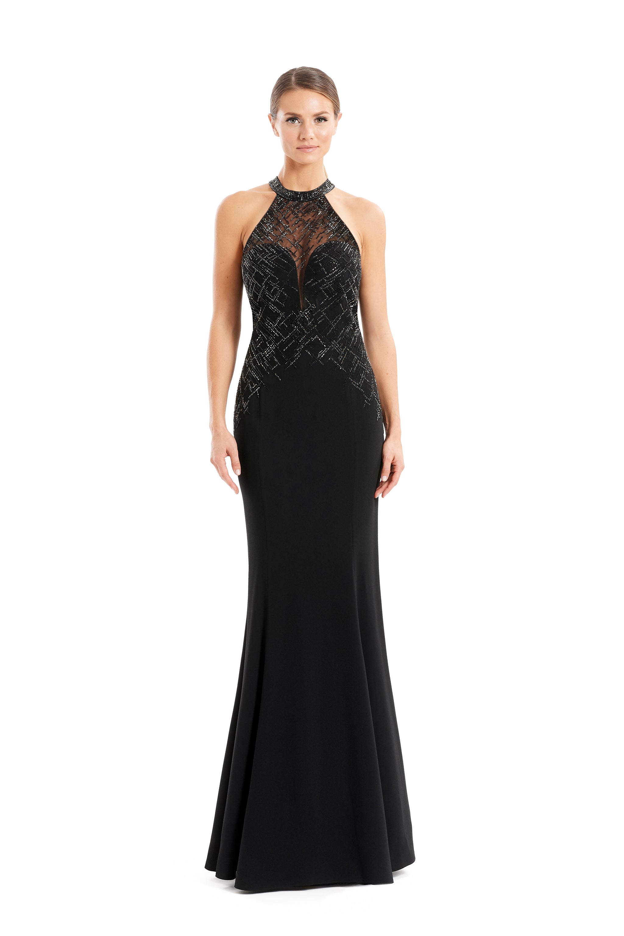 Formal Dresses Beaded Long Mermaid Formal Evening Dress Black