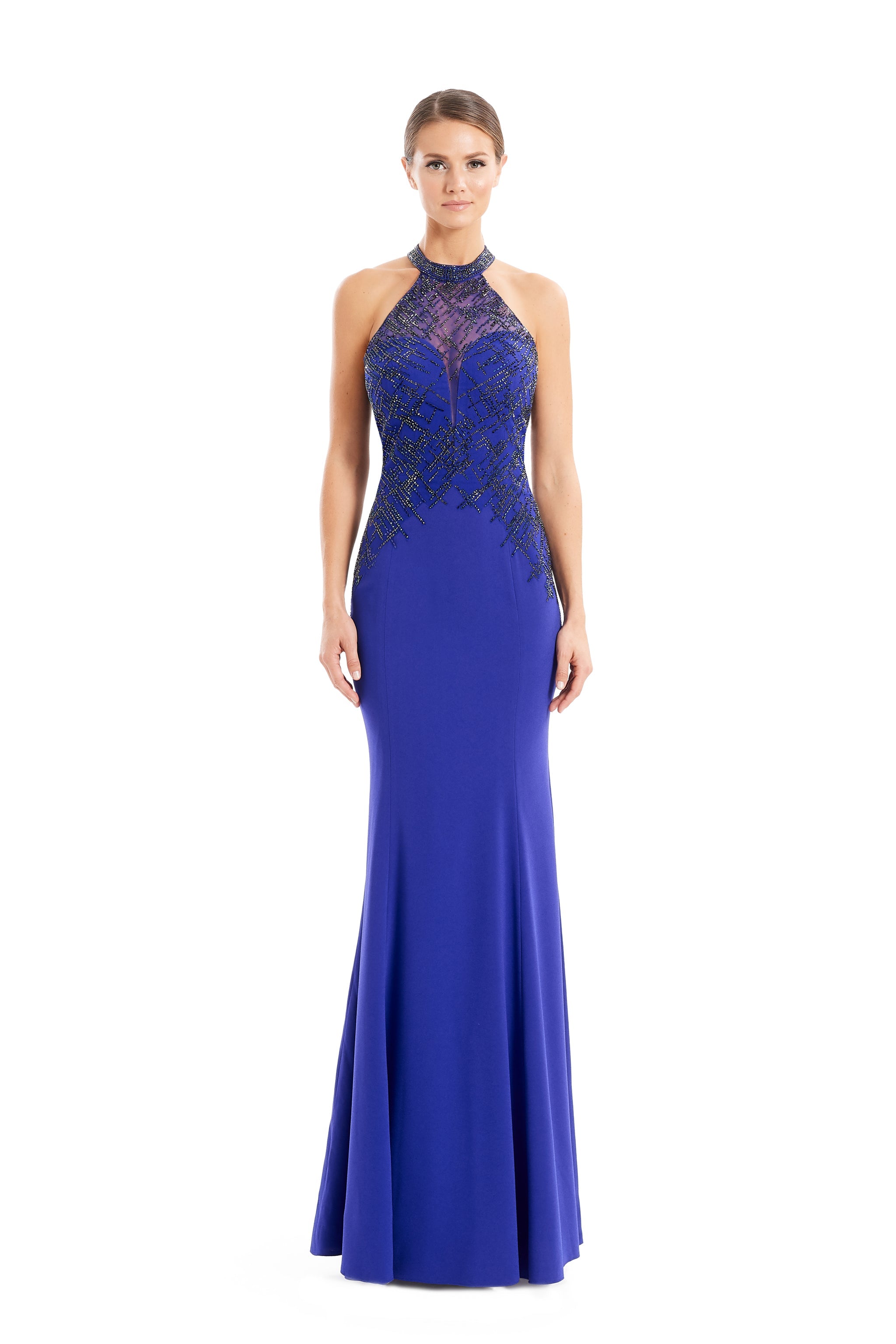 Formal Dresses Beaded Long Mermaid Formal Evening Dress Sapphire