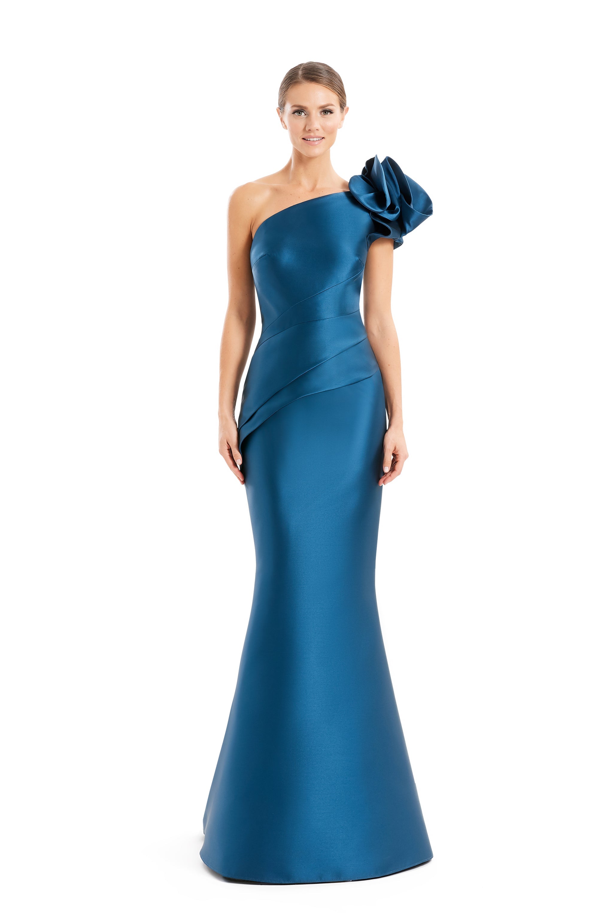 Formal Dresses Long Peplum Floral Mermaid Formal Evening Dress Teal Blue