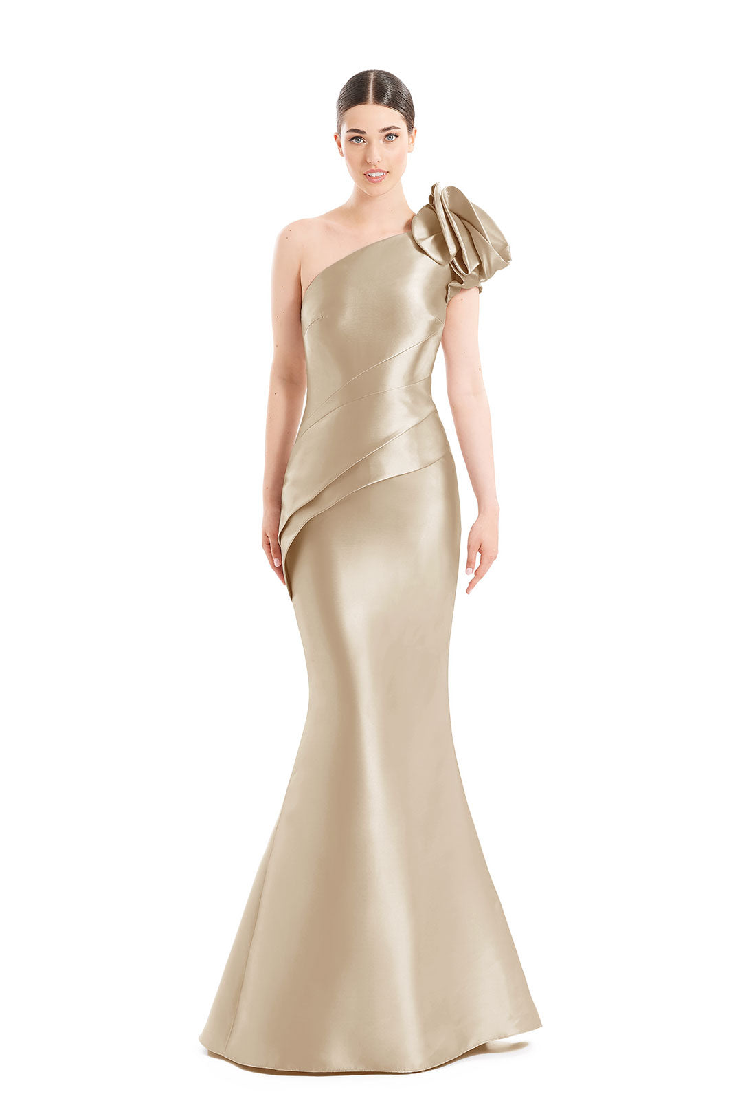 Formal Dresses Long Peplum Floral Mermaid Formal Evening Dress Wheat