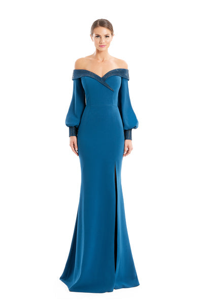 Alexander by Daymor 1675F22 Long Pleated Formal Mermaid Evening Dress