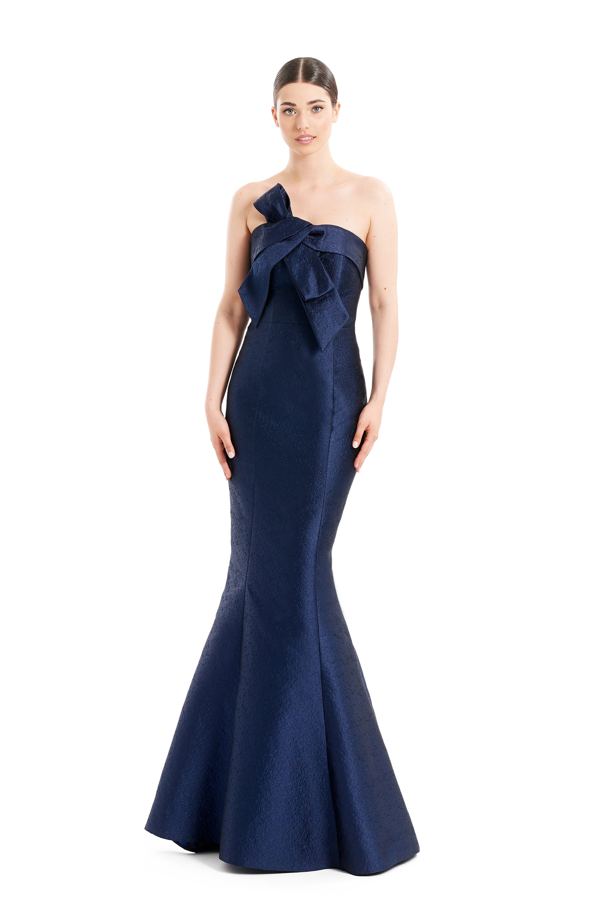 Formal Dresses Formal Long Mermaid Pleated Evening Dress Navy
