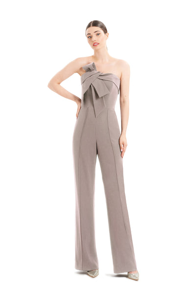 Jumpsuit Long Formal Pleated Jumpsuit Frosted Moka