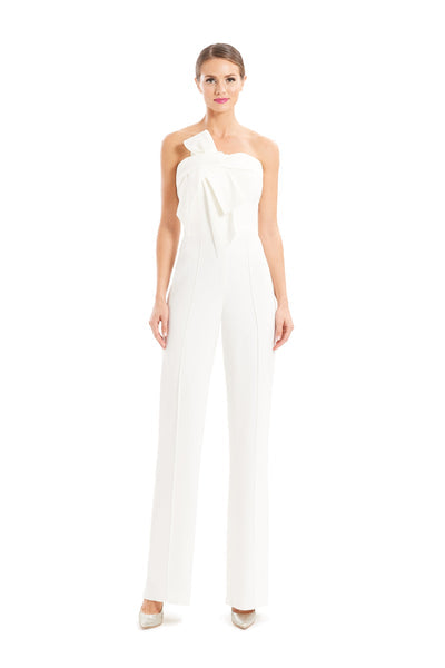 Jumpsuit Long Formal Pleated Jumpsuit Soft White