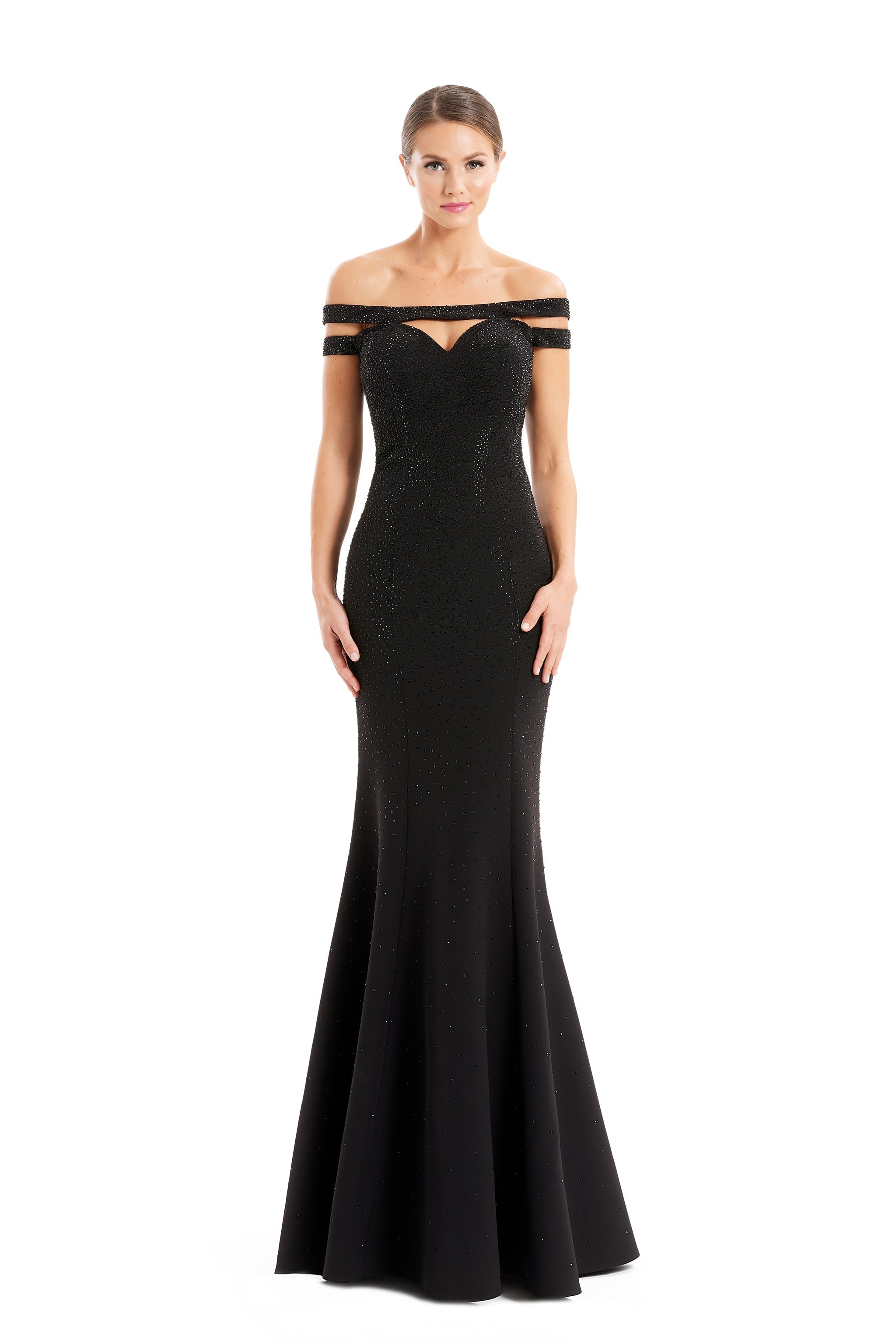 Formal Dresses Mermaid Long Formal Beaded Evening Dress Black