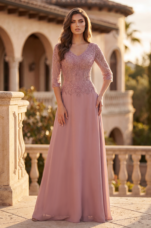 Long Sleeve Formal Dress Evening Gown
