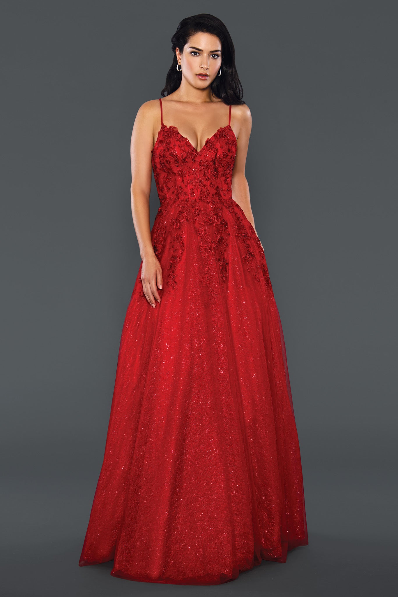 Stella Couture 21036 Long Spaghetti Straps Evening Gown