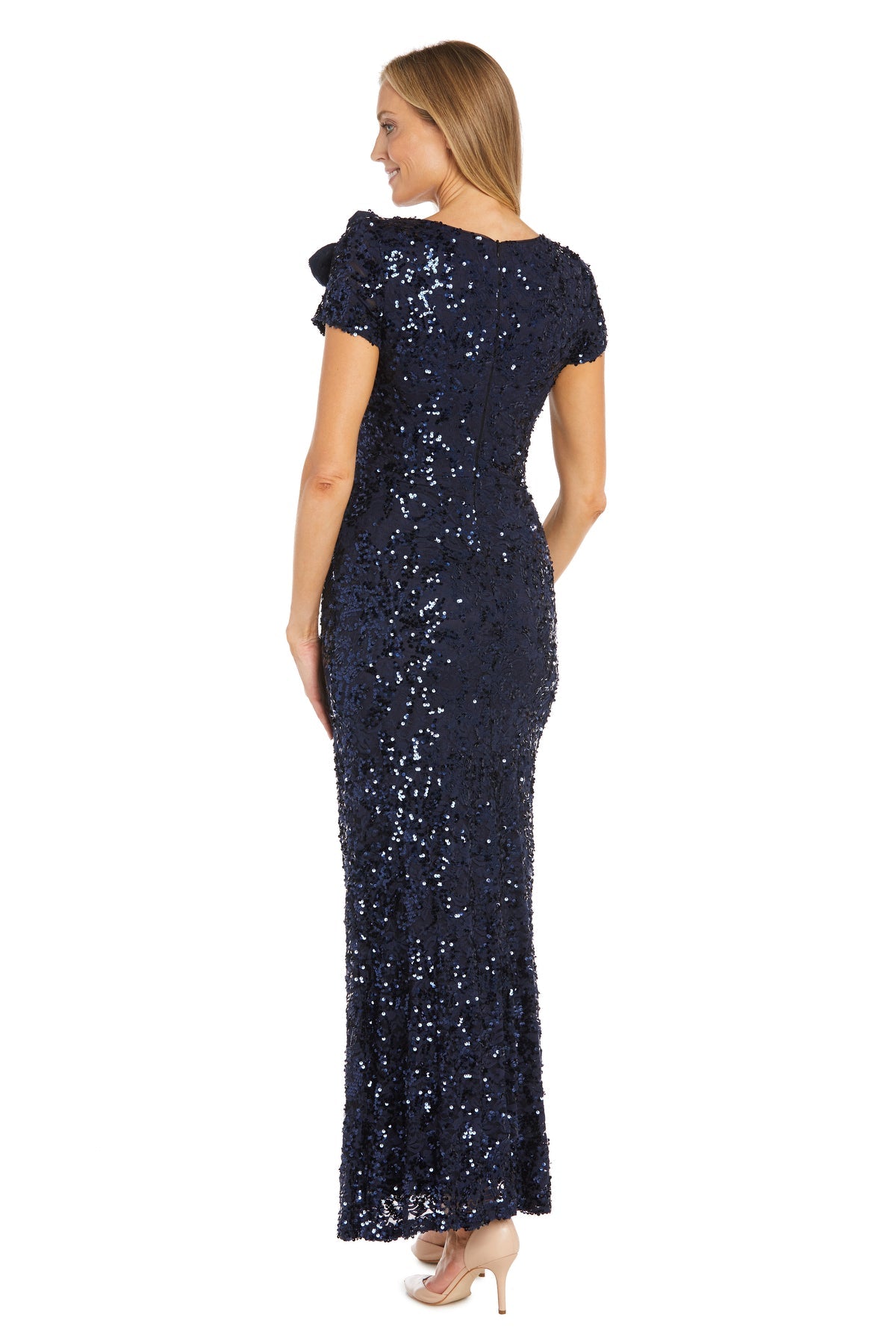 R&M Richards 1685P Long Formal Mother of the Bride Sequin Petite Dress