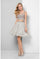 Cocktail Dresses Short Two Pieace Beaded Cocktail Dress  Silver