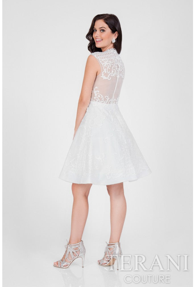 Terani Couture 1711P2249 Beaded Short A Line Mini Cocktail Dress