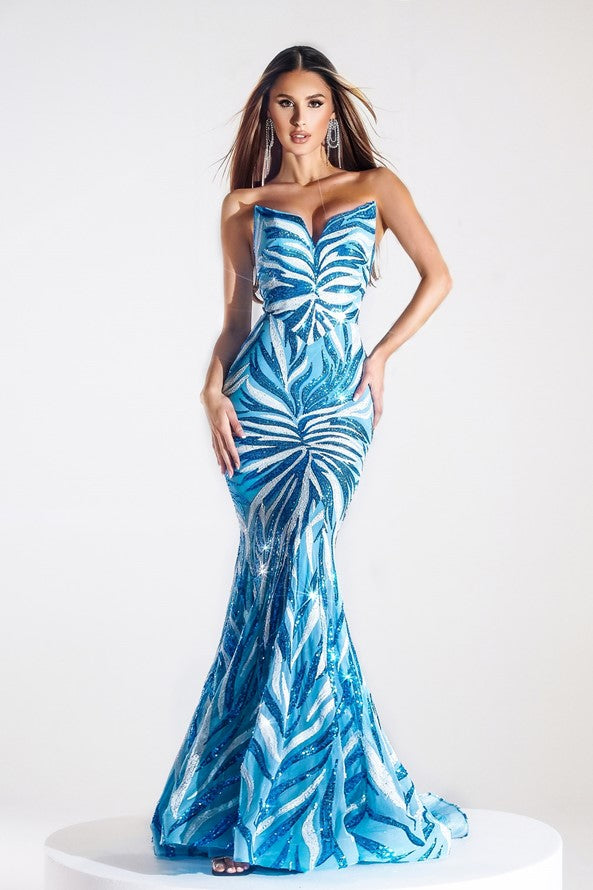 Portia and Scarlett PS22538 Long Formal Sequin Prom Dress