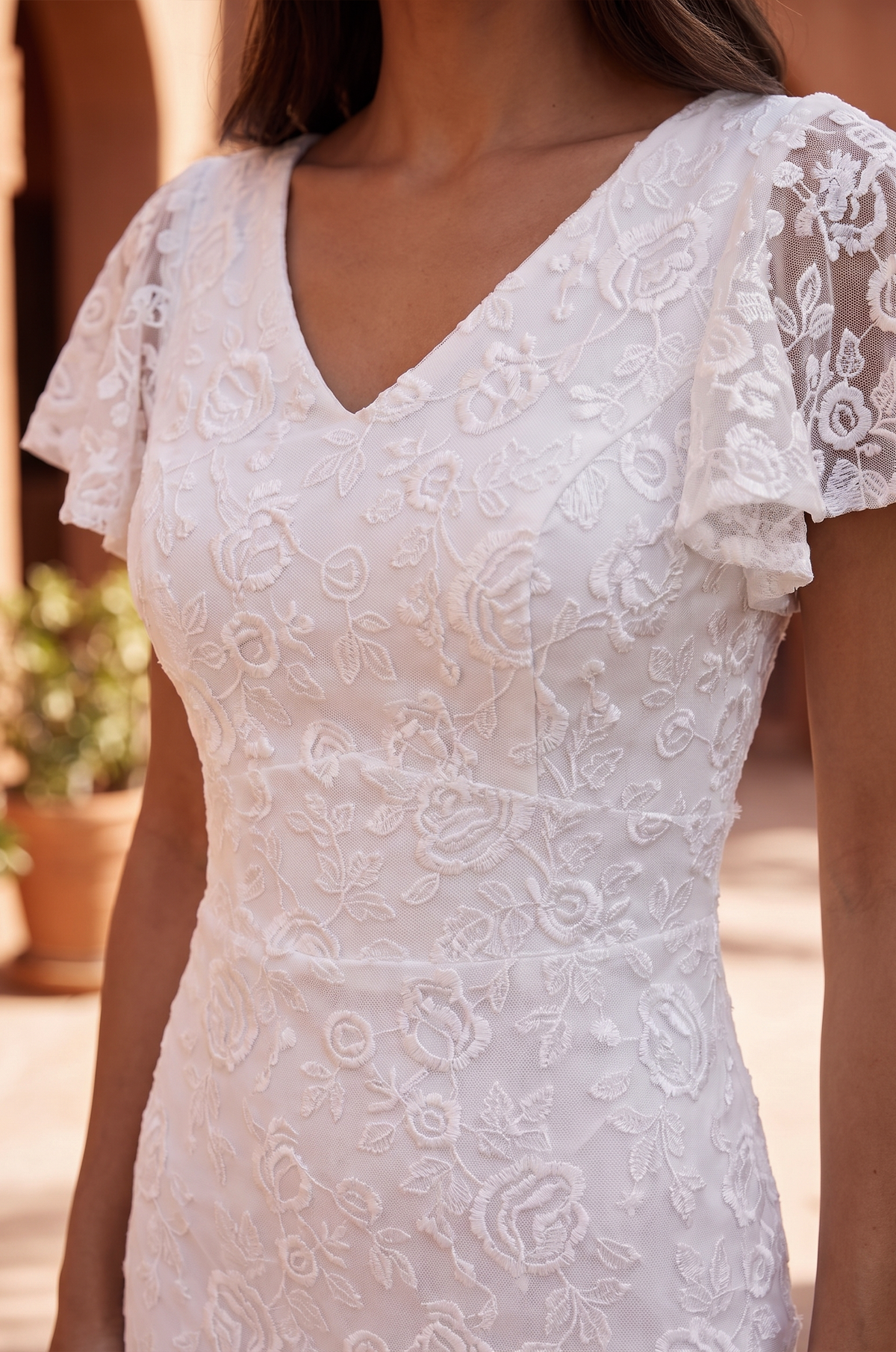Short Sleeve Lace Wedding Dress